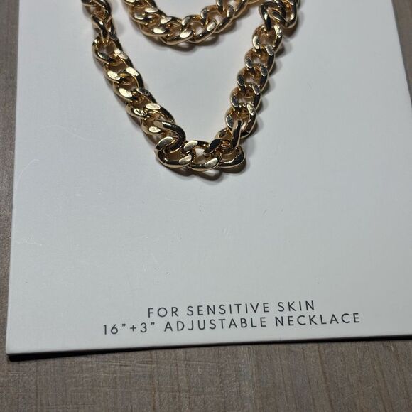 New! 16” Juliet Gold Tone Multi-Strand Adjustable Necklace for Sensitive Skin 3” - Picture 3 of 4